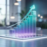 Schwebende holografische Balken - Symbol für Aktivität und Wachstum