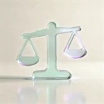 Holografisches Glas-Icon einer Waage