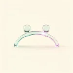 Holografisches Glas-Icon: zwei Punkte mit sanfter Verbindungslinie als Symbol für Zugehörigkeit (mint/teal, soft glow).