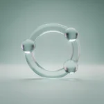 Holo-Icon: Kreisförmiger Glas-Ring mit drei ruhigen Punkten als Symbbol für lokale Formate und Verbindung vor Ort.