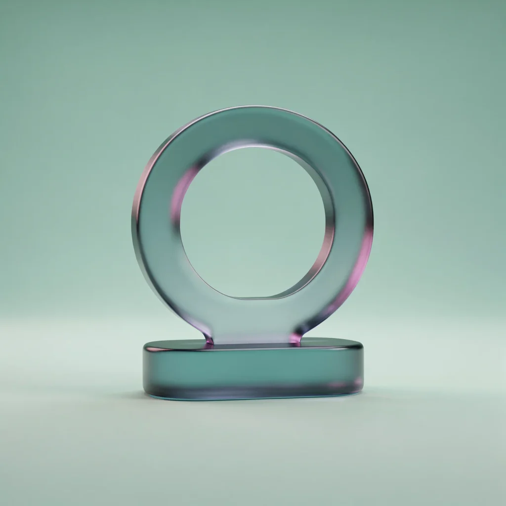 Holo-Icon: Offener Ring auf Sockel als Symbol für Regeln, die Zugehörigkeit ermöglichen.