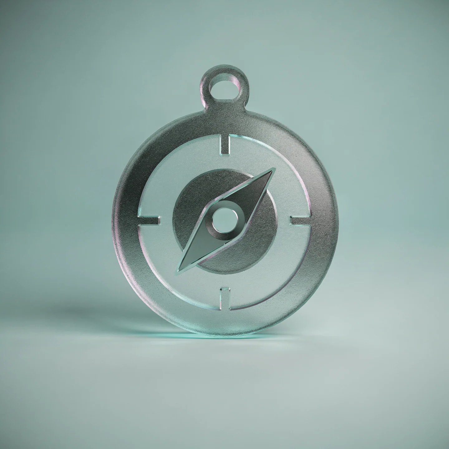 Holo-Icon: Glas-Kompass als Symboö für Orientierung.