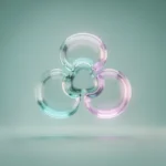 Holo-Icon: Drei verbundene Module als Symbol für Programme, lokale Kreise und Mitwirken.