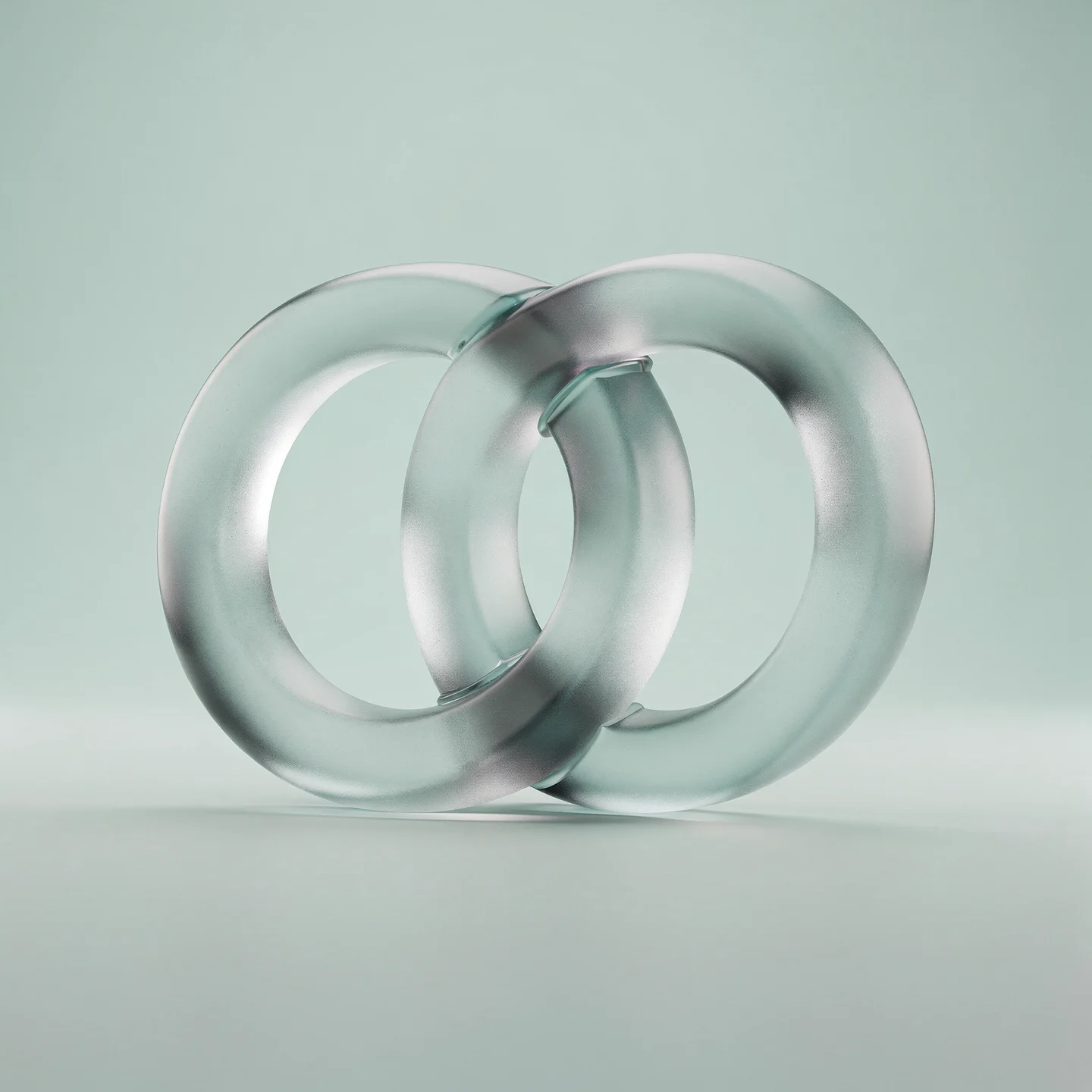Holo-Icon: Zsei ineinandergreifende Glas-Ringe als Symbo für Fördermitgliedschaft.