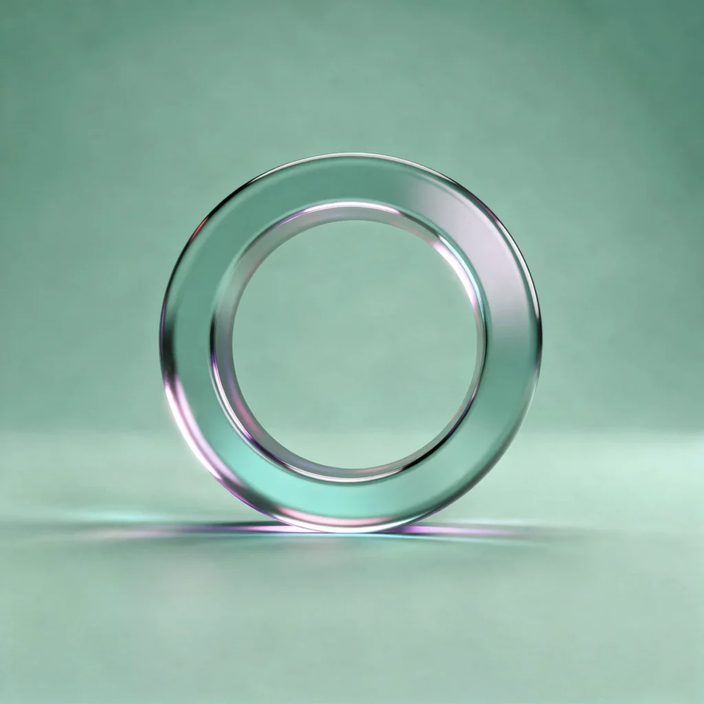 Holo-Icon: Klarer Ring mit offenem Innenraum als Symbol für klärende Grenzen und führt zu Grenzen ohne Schuld.