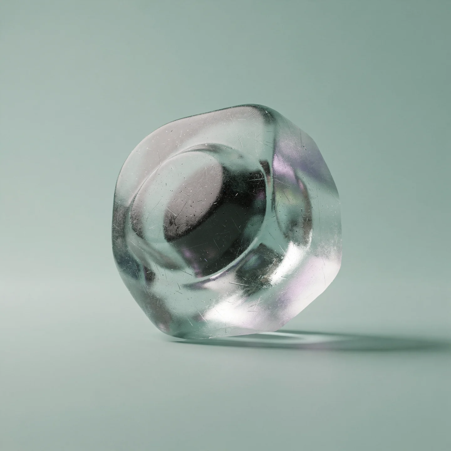 Holo-Icon: Stabiler Kern ohne expansive Form., als Symbol für ruhige Raumhaltung.