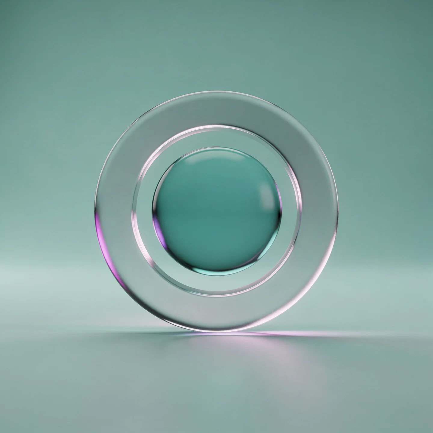 Holo-Icon: Tragenderr Glas-Ring mit Kern als Symbol für Räume zum Mitwirken.
