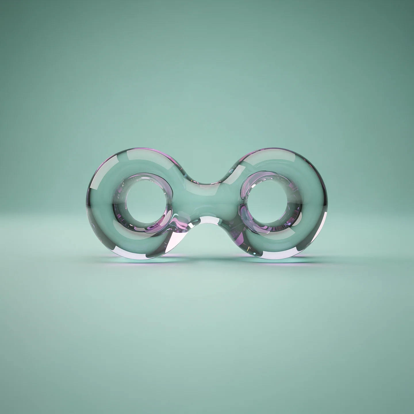 Holo-Icon: Zwei verbundene Glas-KErn-Knoten als Symbol für Verbindung ermöglichen.