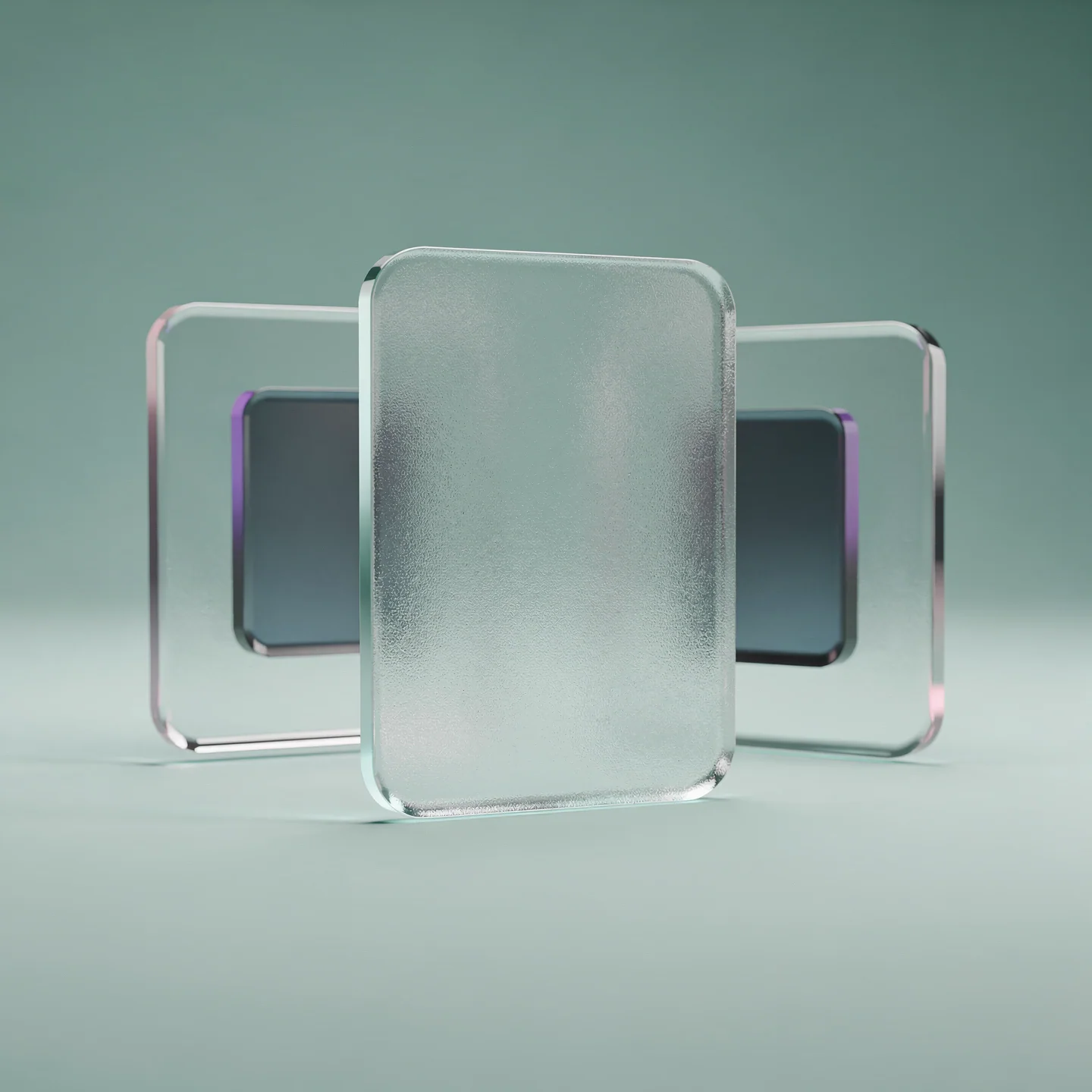 Holo-Icon: Gestaffelte Glas-Karten als Symbol für Programme.