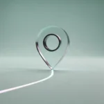 Holo-Icon: Lokaler Marker mit sanfter Linie als Symbol für einen späteren lokalen Anschluss.