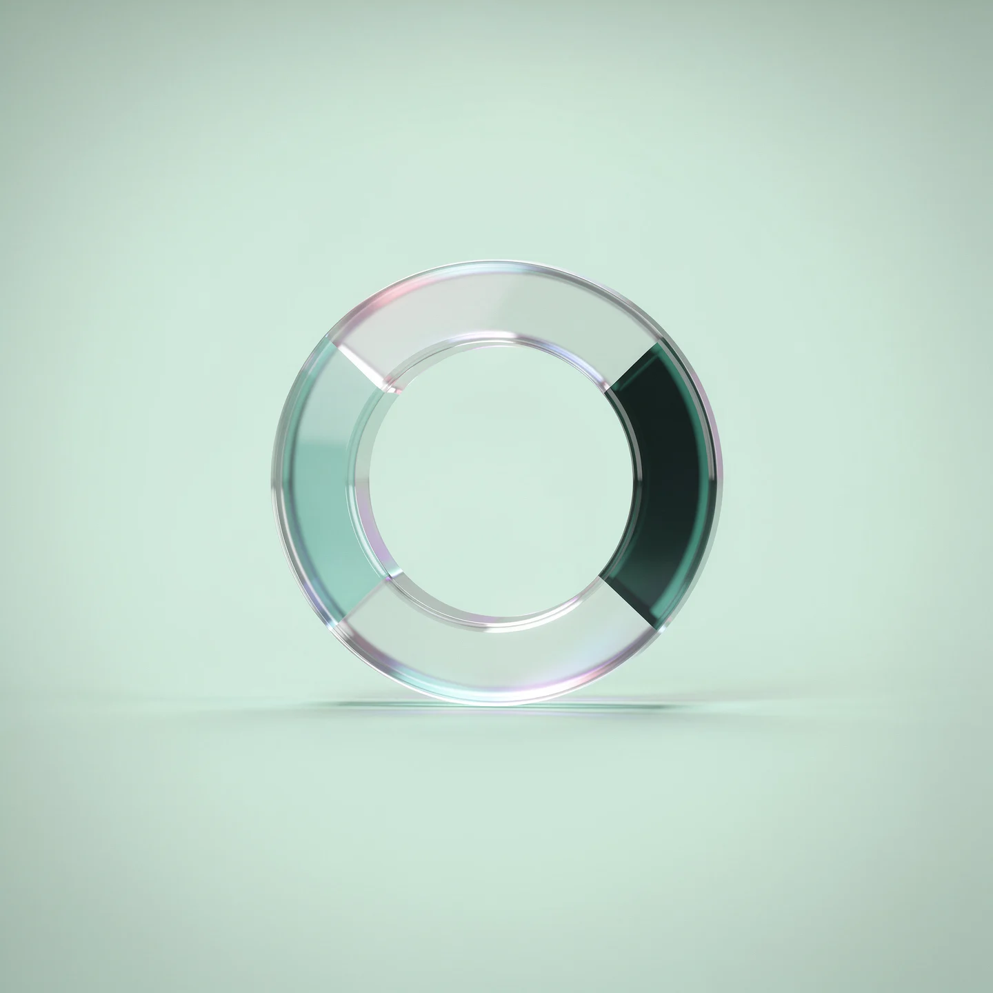 Holo-Icon: Steuernder Marker in ruhigem Ring als Symbol für achtsame Moderation.