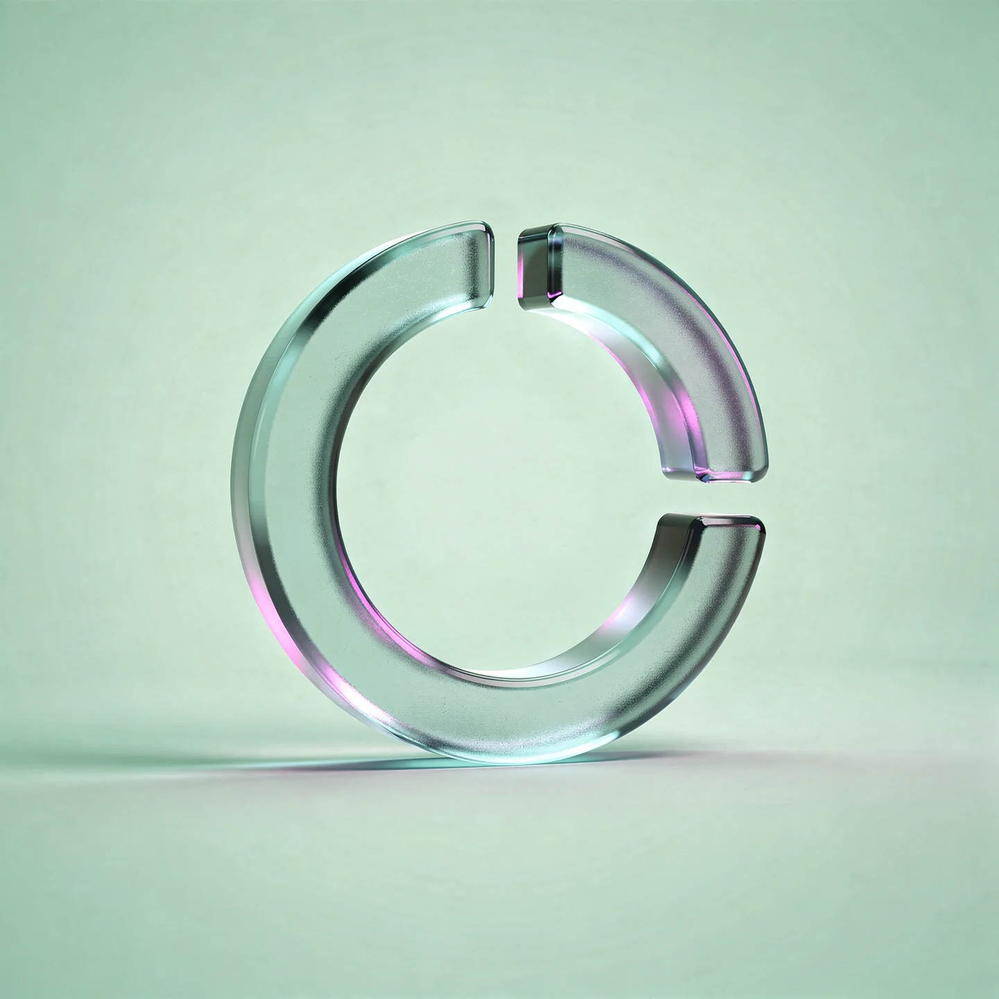 Holo-Icon: Schutzring mit offener Innenseite als Symbol für Grenzen ohne Schuld.
