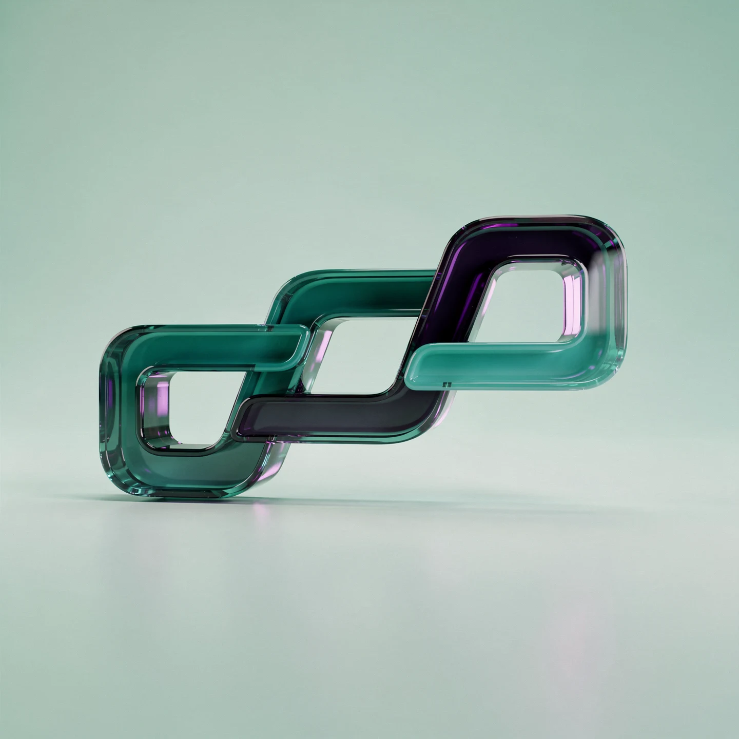 Holografisches Glas-Icon mit verbundenen Weg- und Entwicklungsmodulen als Symbol für tragfähige Projekt- und Wirkungswege.